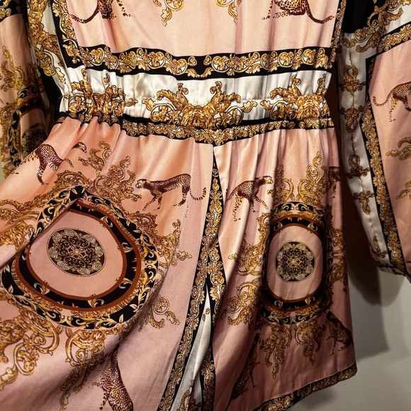 No1Los Angeles Paisley romper long sleeves elastic waist zip up S long sleeves - Picture 11 of 14